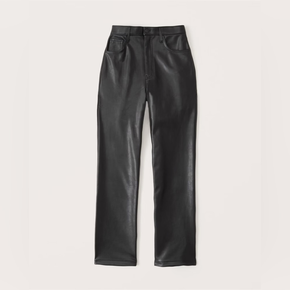 Abercrombie - Curve Love Vegan Leather 90s Straight Pant